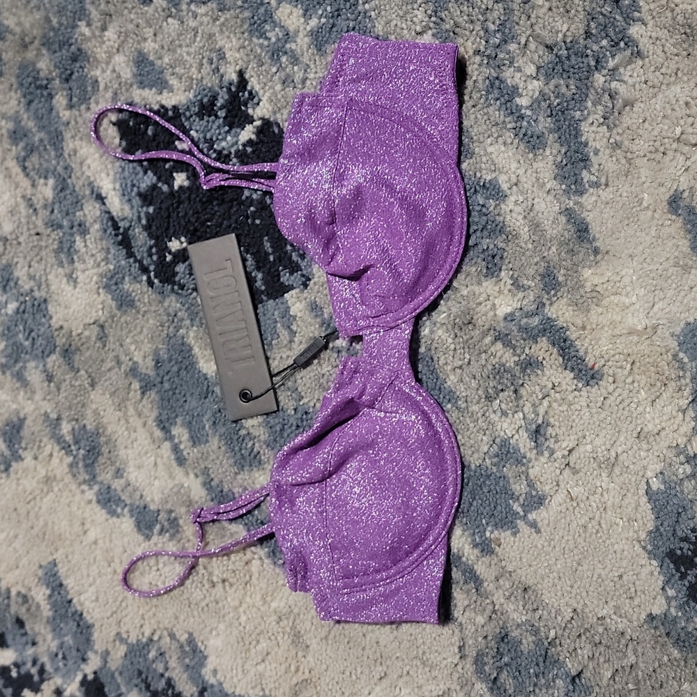 Violet sparkle Bra style bathing suit top